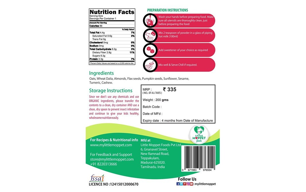 Little Moppet Foods Immunobooster Drink Mix    Pack  200 grams